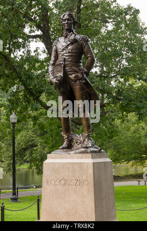 Tadeusz Kosciuszko Statue in Boston Public Garden MA Stockfoto