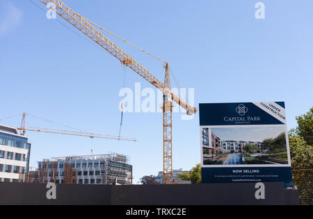 Die Hauptstadt Park Residenzen im Bau, Victoria BC Kanada. Stockfoto