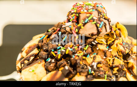 Köstliches Eis Schokolade closeup einstellen Stockfoto