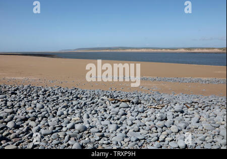 Blick von Northam Burrows über Zeitarbeit Torridge Mündung Braunton Burrows und Saunton Sands, Devon, England, Großbritannien Stockfoto