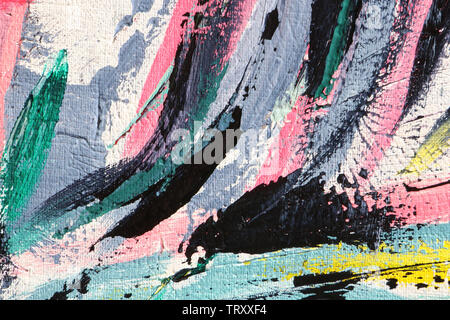 Frühlingsfest. Mehrfarbige textur malen. Abstrakte Kunst Hintergrund. Acryl auf Leinwand. Grobe pinselstriche von Farbe. Stockfoto