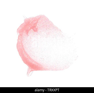 Sanft rosa Anschläge und die Textur von Lip Gloss oder gel Gleitgel auf weißem Hintergrund Stockfoto