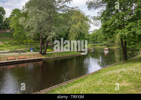 Bootsfahrt in Bastejkalna Park, Riga, Lettland Stockfoto