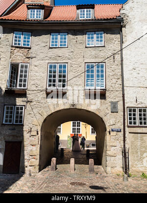 Schwedische Tor, Jacobs Kaserne, Stadtmauer, Altstadt, Riga, Lettland Stockfoto