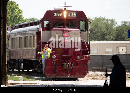 Die Grapevine Vintage Railroad in die stockyards in Fort Worth in der Nähe von Dallas, Texas Stockfoto