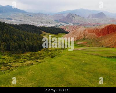 Die Luft der Qilian Berge. Stockfoto