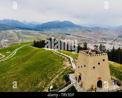 Qinghai, China, 14., Juni, 2018. Die Luft der Qilian Berge. Die in Qilian County, Qionghai, China. Stockfoto