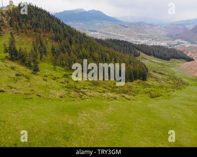 Die Luft der Qilian Berge. Stockfoto