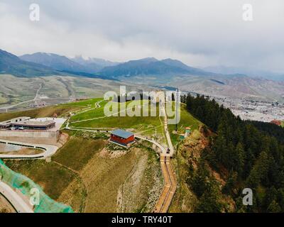 Qinghai, China, 14., Juni, 2018. Die Luft der Qilian Berge. Die in Qilian County, Qionghai, China. Stockfoto