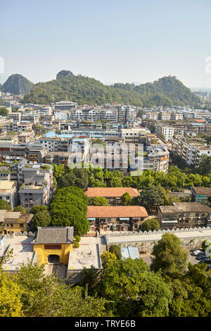 Guilin, China - 15. September 2017: malerischen Blick auf Guilin, die 1982 als nationale berühmten historischen und kulturellen Stadt durch den Zustand Co ausgewiesen wurde Stockfoto