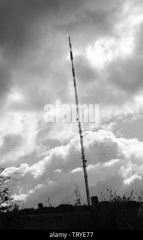 Kommunikation mast im Afonwen, North Wales UK Stockfoto