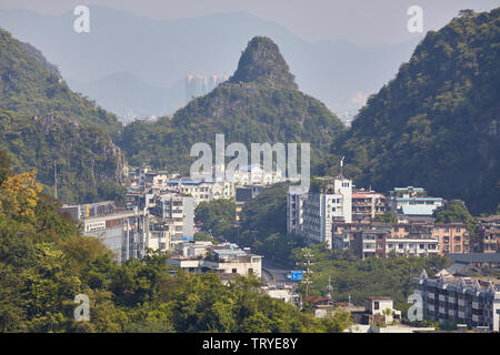 Guilin, China - 15. September 2017: malerischen Blick auf Guilin, die 1982 als nationale berühmten historischen und kulturellen Stadt durch den Zustand Co ausgewiesen wurde Stockfoto