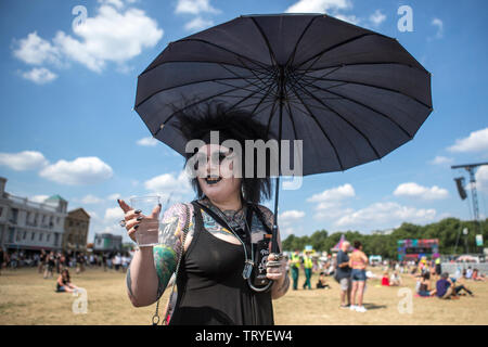 Teilnehmer der Download Music Festival 2018 Stockfoto