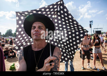 Teilnehmer der Download Music Festival 2018 Stockfoto