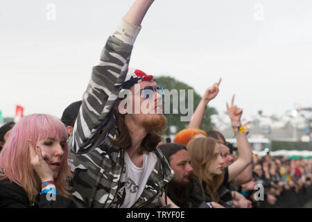 Teilnehmer der Download Music Festival 2018 Stockfoto