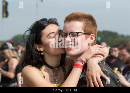 Teilnehmer der Download Music Festival 2018 Stockfoto