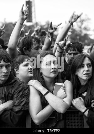 Teilnehmer der Download Music Festival 2018 Stockfoto