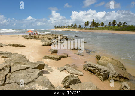 Sauipe, Brasilien - 29 Januar 2019: Die Küste von Sauipe auf Bahia in Brasilien Stockfoto