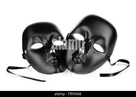 Masken isoliert auf weißem Stockfoto