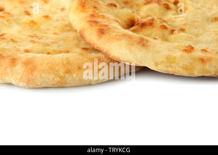 Pita Brot isoliert auf weißem Stockfoto