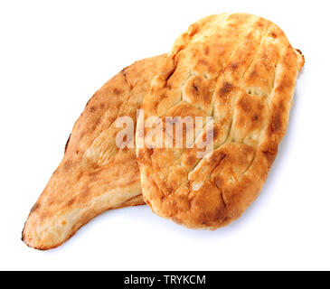 Pita Brot isoliert auf weißem Stockfoto