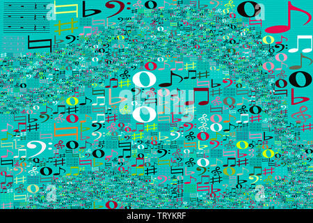Eine abstrakte Abbildung auf das Thema der Musik Notation Stockfoto