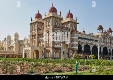 Außenansicht von Mysore Palast oder ambavilas Palace, Mysore, Hassan, Karnataka, Indien Stockfoto