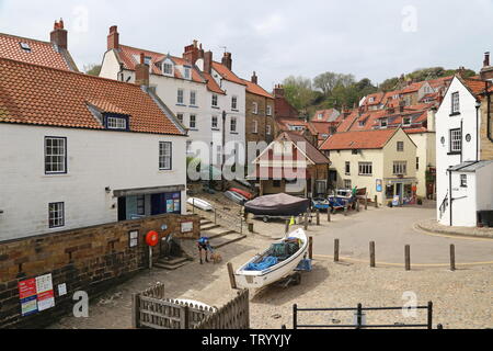 Das Dock, Robin Hood's Bay, Borough von Scarborough, North Yorkshire, England, Großbritannien, USA, UK, Europa Stockfoto