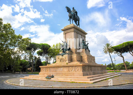 Giuseppe Garibaldi Statue in Gianicolo-hügel Promenade. Rom, Italien Stockfoto