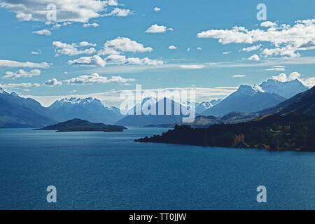 Berg Aussicht auf Lake Wakatipu nahe Queenstown in Neuseeland Stockfoto