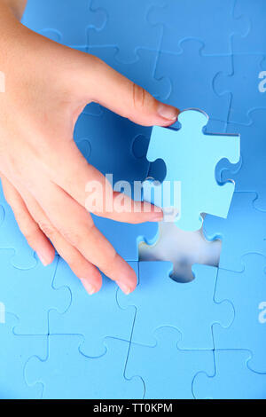 Letzte Stück des Puzzles, close-up Stockfoto