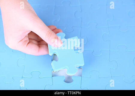 Letzte Stück des Puzzles, close-up Stockfoto