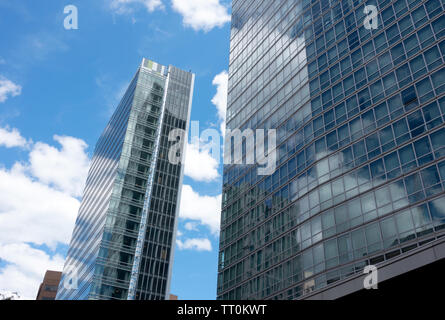 Hohes Glas Wolkenkratzer im Bau befindliches Gebäude in der Innenstadt von Boston, Massachusetts, USA Stockfoto