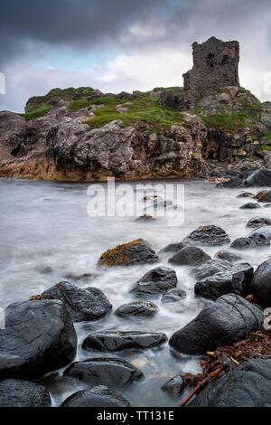 Kinbane Schloss an der Causeway Coast im County Antrim, Nordirland Stockfoto