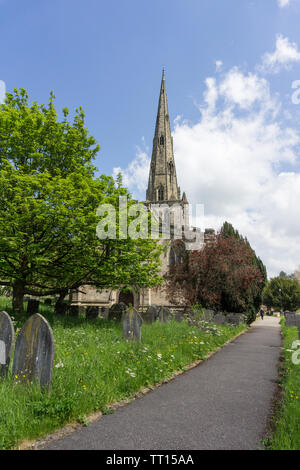 Kirche von St. Oswald im Peak District Stadt Ashbourne, Derbyshire, Großbritannien Stockfoto