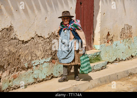 Szenen aus dem Sonntag Markt in Tarabuco, Bolivien Stockfoto