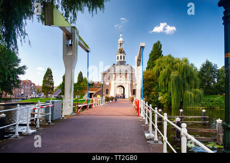 Blick auf eine der Zijlpoort City Gate in Utrecht, Südholland, Niederlande Stockfoto