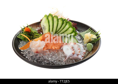 Lachs und Octopus Vorspeise asiatischen Platte Stockfoto