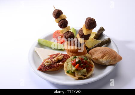 Kartoffel meatball stick Aperitif-platte Stockfoto