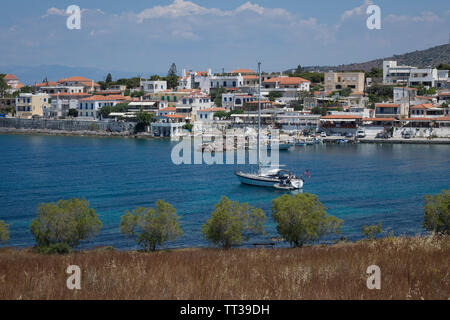 Griechenland, Saronische Inseln, Ägina, Perdika Hafen Stockfoto