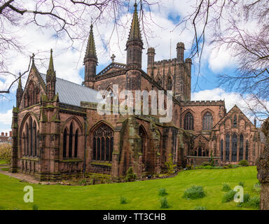 Chester Cathedral Außen Stockfoto