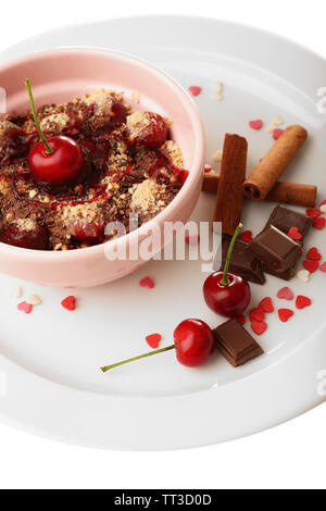 Leckere kirsch Nachtisch Nahaufnahme Stockfoto
