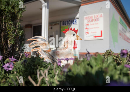 Die lokalen Metzgerei an hallidays Punkt (schwarz Head Beach) Village Shopping Center in der Mitte der Nordküste von NSW, Australien Stockfoto