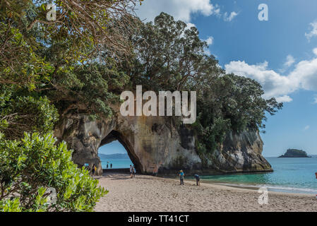 Cathedral Cove, Coromandel Halbinsel, North Island, Neuseeland. Stockfoto