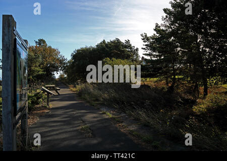 Die verlassenen Bahnhof in Ravenscar, North York Moors, die im März 1965 geschlossen. Die Station stand auf dem Scarborough nach Whitby. Stockfoto