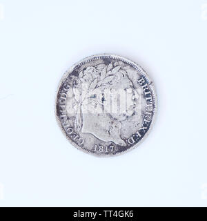 Vereinigtes Königreich 1 Schilling - George III Münze - 1817 Stockfoto