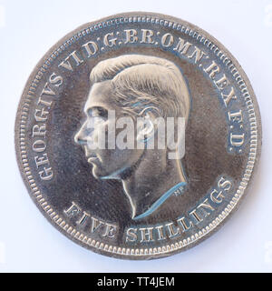 Vereinigtes Königreich 5 Schilling - George VI Münze - 1951 Stockfoto