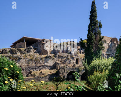 Ruinen in der archäologischen Ausgrabungen des antiken römischen Stadt Pompeji in der Nähe von Neapel in Kampanien in Süditalien Stockfoto