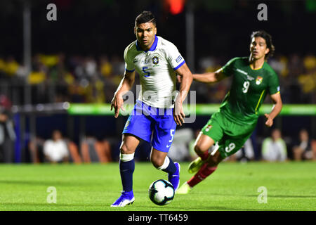 Sao Paulo, Brasilien, 14. Juni 2019 - Casemiro von Brasilien-Match zwischen Brasilien und Bolivien, gültig für die erste Runde der Gruppe A der CONMEBOL Copa América Brasil 2019, im Stadion von Morumbi, südzone Sao Paulo statt, in der Nacht von Freitag, 14. (Quelle: Eduardo Carma/Alamy Live-Nachrichten) Stockfoto