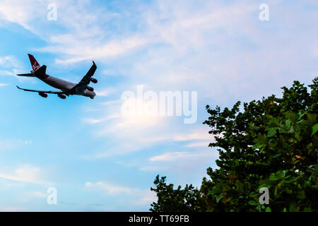 Montego Bay, Jamaika - 21. Mai 2019: Virgin Atlantic Airlines Boeing 747-443 Flugzeuge, vom Sangster International Airport (Mbj) Stockfoto